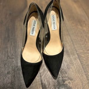 Steve Madden black pvc heels Sz 6